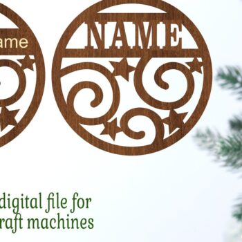 Intra απο ξύλο plywood 3mm-4mm πάχος – Swirl Χριστουγεννιάτικο Στολίδι Δίασταση  20x20 cm INTRAFABR-77300554 - Image 2