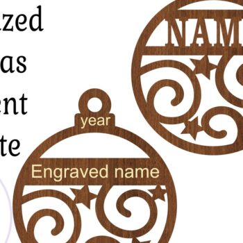 Intra απο ξύλο plywood 3mm-4mm πάχος – Swirl Χριστουγεννιάτικο Στολίδι Δίασταση  20x20 cm INTRAFABR-77300554 - Image 3