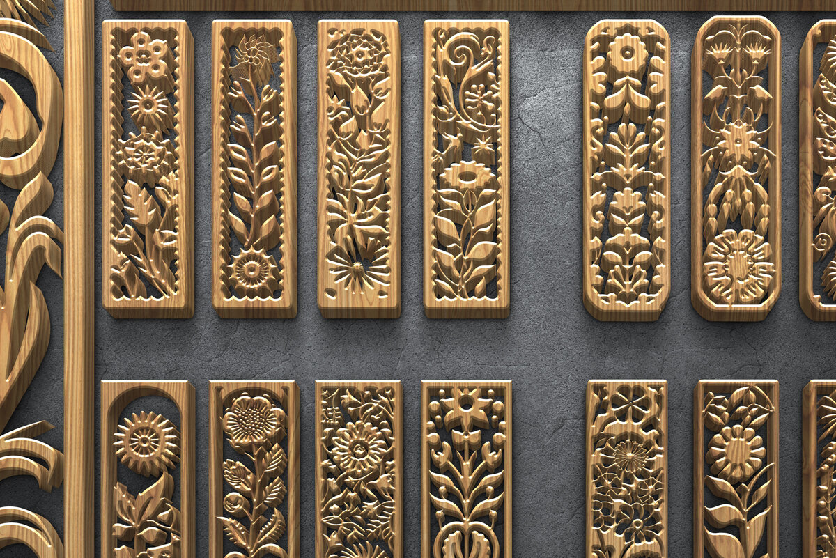 Intra απο ξύλο plywood 3mm-4mm πάχος – Πακέτο πάνελ λέιζερ Swirl Floral Δίασταση  20x20 cm INTRAFABR-124640693