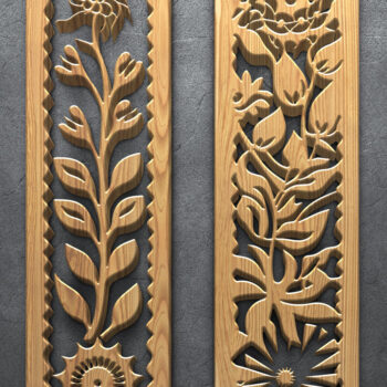 Intra απο ξύλο plywood 3mm-4mm πάχος – Πακέτο πάνελ λέιζερ Swirl Floral Δίασταση 20x20 cm INTRAFABR-124640693 - Image 2