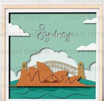 Intra απο ξύλο plywood 3mm-4mm πάχος – Sydney 3d Light Box, Αυστραλία Δίασταση  20x20 cm INTRAFABR-79000185 - Image 1