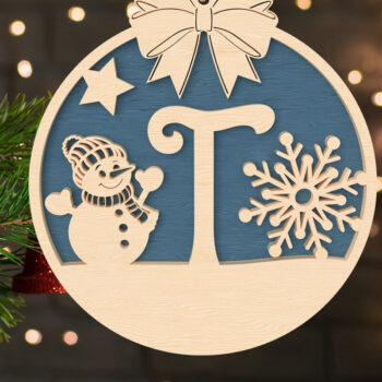 Intra απο ξύλο plywood 3mm-4mm πάχος – T Αρχικό Χριστουγεννιάτικο Στολίδι Δίασταση  20x20 cm INTRAFABR-107430478 - Image 1