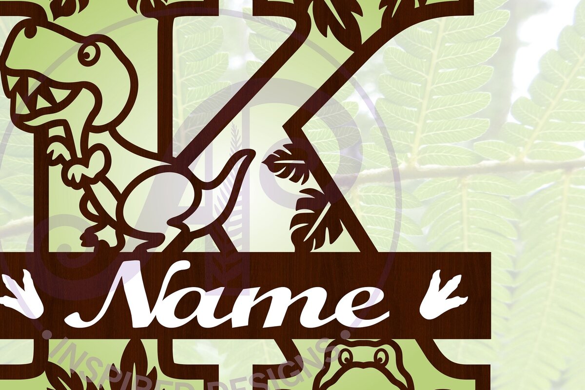 Intra απο ξύλο plywood 3mm-4mm πάχος – T Rex Κεφαλαίο γράμμα K Αποκοπή αρχείου Δίασταση  20x20 cm INTRAFABR-69213357