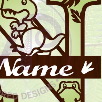 Intra απο ξύλο plywood 3mm-4mm πάχος – T Rex Κεφαλαίο γράμμα N Αποκοπή αρχείου Δίασταση  20x20 cm INTRAFABR-69213665 - Image 1