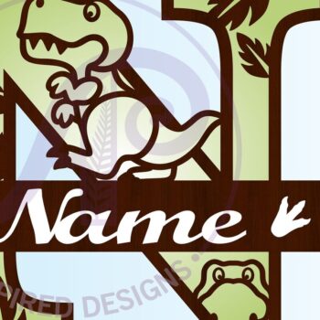 Intra απο ξύλο plywood 3mm-4mm πάχος – T Rex Κεφαλαίο γράμμα N Αποκοπή αρχείου Δίασταση  20x20 cm INTRAFABR-69213665 - Image 3