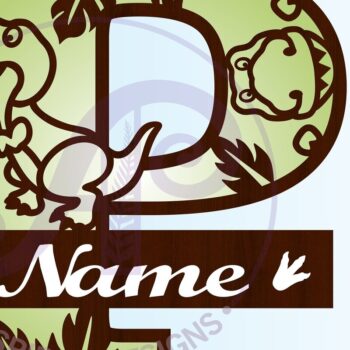 Intra απο ξύλο plywood 3mm-4mm πάχος – T Rex Κεφαλαίο γράμμα P Αποκοπή αρχείου Δίασταση  20x20 cm INTRAFABR-69213694 - Image 3