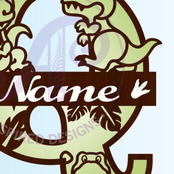 Intra απο ξύλο plywood 3mm-4mm πάχος – T Rex Κεφαλαίο γράμμα Q Αποκοπή αρχείου Δίασταση  20x20 cm INTRAFABR-69213715 - Image 3