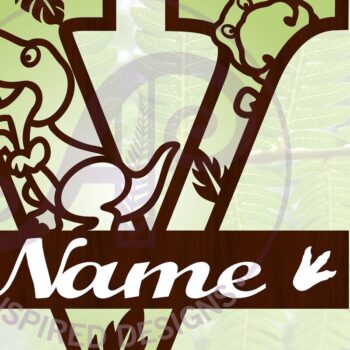 Intra απο ξύλο plywood 3mm-4mm πάχος – T Rex Κεφαλαίο γράμμα V Αποκοπή αρχείου Δίασταση  20x20 cm INTRAFABR-69213823 - Image 1