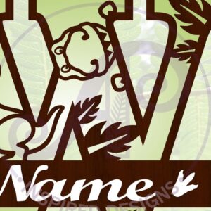 Intra απο ξύλο plywood 3mm-4mm πάχος – T Rex Κεφαλαίο γράμμα W Αποκοπή αρχείου Δίασταση  20x20 cm INTRAFABR-69213836