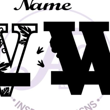 Intra απο ξύλο plywood 3mm-4mm πάχος – T Rex Κεφαλαίο γράμμα W Αποκοπή αρχείου Δίασταση 20x20 cm INTRAFABR-69213836 - Image 2