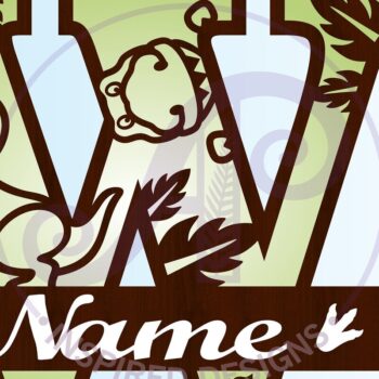 Intra απο ξύλο plywood 3mm-4mm πάχος – T Rex Κεφαλαίο γράμμα W Αποκοπή αρχείου Δίασταση 20x20 cm INTRAFABR-69213836 - Image 3