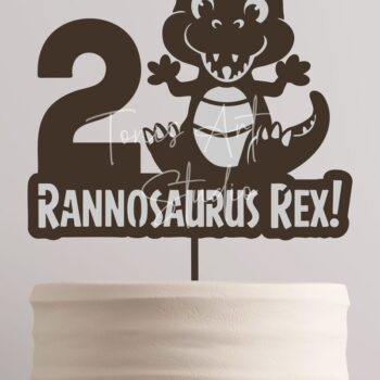 Intra απο ξύλο plywood 3mm-4mm πάχος – T-Rex Dinosaur Birthday Cake Topper Δίασταση  20x20 cm INTRAFABR-117428073 - Image 3