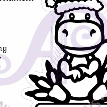 Intra απο ξύλο plywood 3mm-4mm πάχος – Χριστουγεννιάτικο στολίδι T Rex Dinosaur Δίασταση  20x20 cm INTRAFABR-102624853 - Image 2