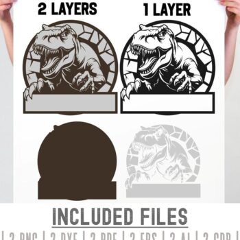 Intra απο ξύλο plywood 3mm-4mm πάχος – T-Rex Dinosaur Δίασταση 20x20 cm INTRAFABR-116921037 - Image 6