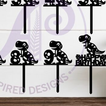 Intra απο ξύλο plywood 3mm-4mm πάχος – T Rex Dinosaur Number Cake Toppers X 10 Δίασταση 20x20 cm INTRAFABR-102925661 - Image 2