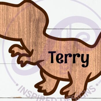 Intra απο ξύλο plywood 3mm-4mm πάχος – Σημάδι δύο επιπέδων περίγραμμα δεινοσαύρων T Rex Δίασταση  20x20 cm INTRAFABR-110796533 - Image 1