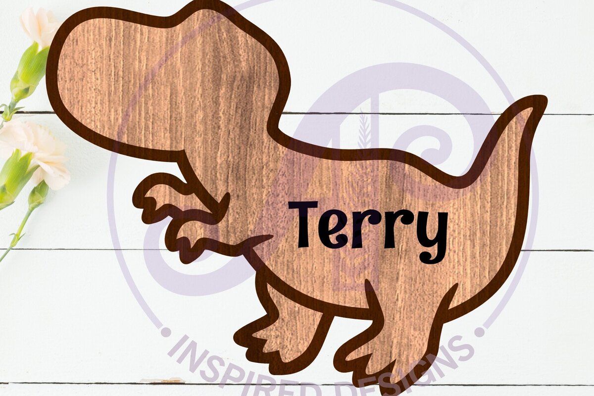 Intra απο ξύλο plywood 3mm-4mm πάχος – Σημάδι δύο επιπέδων περίγραμμα δεινοσαύρων T Rex Δίασταση  20x20 cm INTRAFABR-110796533