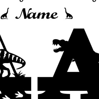 Intra απο ξύλο plywood 3mm-4mm πάχος – Μονόγραμμα T Rex κεφαλαίο γράμμα σε αρχείο Δίασταση  20x20 cm INTRAFABR-74812279 - Image 2