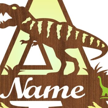 Intra απο ξύλο plywood 3mm-4mm πάχος – Μονόγραμμα T Rex κεφαλαίο γράμμα σε αρχείο Δίασταση  20x20 cm INTRAFABR-74812279 - Image 3