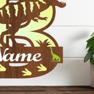 Intra απο ξύλο plywood 3mm-4mm πάχος – Μονόγραμμα T Rex με κεφαλαίο γράμμα B Αρχείο Δίασταση  20x20 cm INTRAFABR-74812297