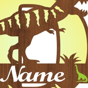 Intra απο ξύλο plywood 3mm-4mm πάχος – Μονόγραμμα T Rex με κεφαλαίο γράμμα D Αρχείο Δίασταση  20x20 cm INTRAFABR-74812335 - Image 3