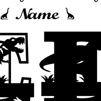 Intra απο ξύλο plywood 3mm-4mm πάχος – T Rex Monogram Capital Letter E Αρχείο Δίασταση 20x20 cm INTRAFABR-74812346 - Image 2