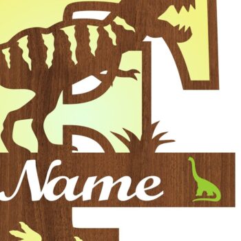 Intra απο ξύλο plywood 3mm-4mm πάχος – T Rex Μονόγραμμα κεφαλαίο γράμμα F Αρχείο Δίασταση  20x20 cm INTRAFABR-74812366 - Image 3