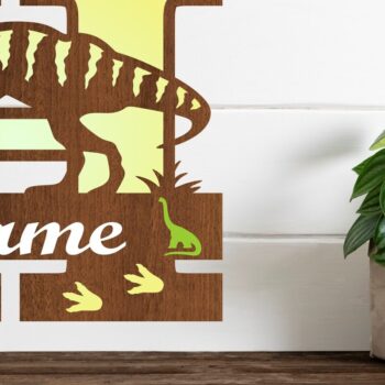 Intra απο ξύλο plywood 3mm-4mm πάχος – T Rex Μονόγραμμα κεφαλαίο γράμμα H Αρχείο Δίασταση  20x20 cm INTRAFABR-74812421 - Image 1