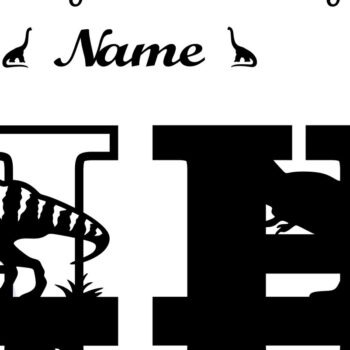 Intra απο ξύλο plywood 3mm-4mm πάχος – T Rex Μονόγραμμα κεφαλαίο γράμμα H Αρχείο Δίασταση  20x20 cm INTRAFABR-74812421 - Image 2