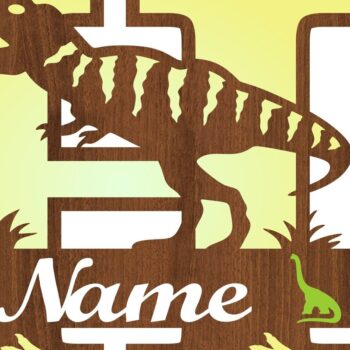 Intra απο ξύλο plywood 3mm-4mm πάχος – T Rex Μονόγραμμα κεφαλαίο γράμμα H Αρχείο Δίασταση  20x20 cm INTRAFABR-74812421 - Image 3