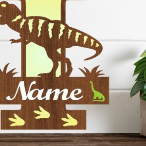 Intra απο ξύλο plywood 3mm-4mm πάχος – Μονόγραμμα T Rex με κεφαλαίο γράμμα I Αρχείο Δίασταση  20x20 cm INTRAFABR-74812435