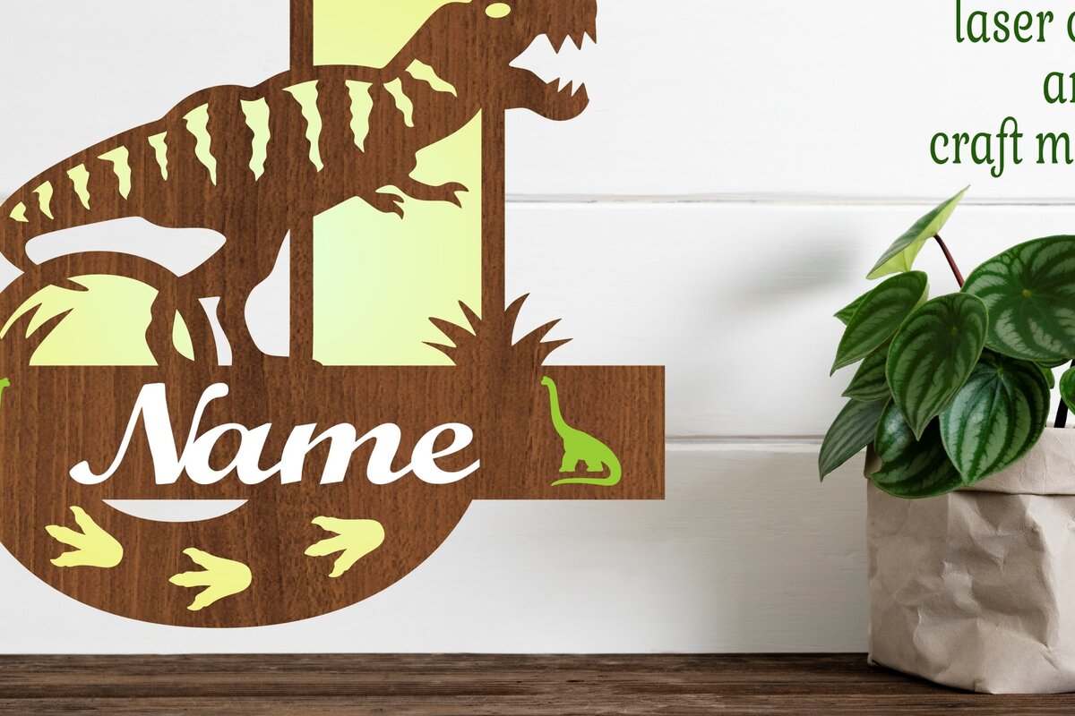 Intra απο ξύλο plywood 3mm-4mm πάχος – T Rex Μονόγραμμα με κεφαλαίο γράμμα J Αρχείο Δίασταση  20x20 cm INTRAFABR-74812454