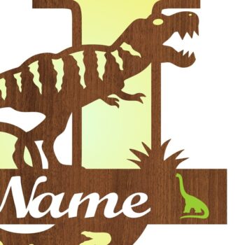 Intra απο ξύλο plywood 3mm-4mm πάχος – T Rex Μονόγραμμα με κεφαλαίο γράμμα J Αρχείο Δίασταση  20x20 cm INTRAFABR-74812454 - Image 3