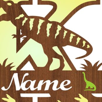 Intra απο ξύλο plywood 3mm-4mm πάχος – T Rex Μονόγραμμα με κεφαλαίο γράμμα K Αρχείο Δίασταση  20x20 cm INTRAFABR-74812487 - Image 3