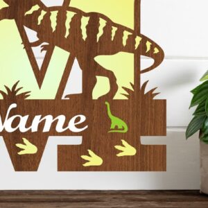 Intra απο ξύλο plywood 3mm-4mm πάχος – Μονόγραμμα T Rex κεφαλαίο γράμμα M Αρχείο Δίασταση  20x20 cm INTRAFABR-74812538