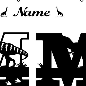 Intra απο ξύλο plywood 3mm-4mm πάχος – Μονόγραμμα T Rex κεφαλαίο γράμμα M Αρχείο Δίασταση  20x20 cm INTRAFABR-74812538 - Image 2