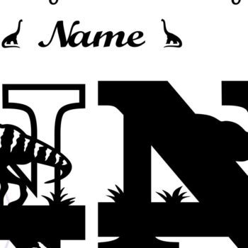 Intra απο ξύλο plywood 3mm-4mm πάχος – Μονόγραμμα T Rex κεφαλαίο γράμμα N αρχείο Δίασταση  20x20 cm INTRAFABR-74812555 - Image 2