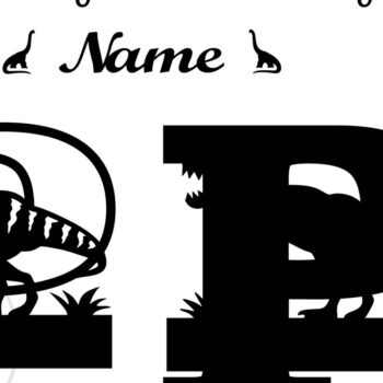 Intra απο ξύλο plywood 3mm-4mm πάχος – T Rex Μονόγραμμα κεφαλαίο γράμμα P Αρχείο Δίασταση  20x20 cm INTRAFABR-74812595 - Image 2