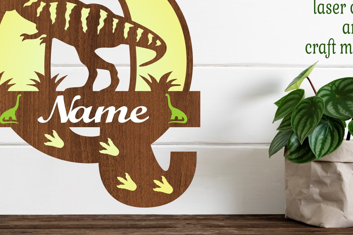 Intra απο ξύλο plywood 3mm-4mm πάχος – T Rex Μονόγραμμα κεφαλαίο γράμμα Q Αρχείο Δίασταση  20x20 cm INTRAFABR-74812614