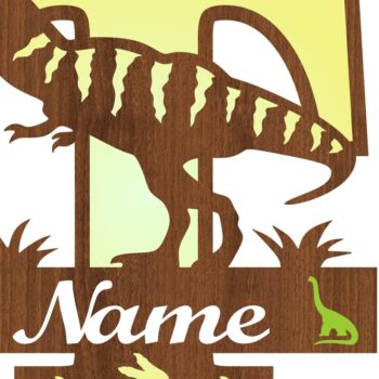 Intra απο ξύλο plywood 3mm-4mm πάχος – Μονόγραμμα T Rex κεφαλαίο γράμμα T αρχείο Δίασταση  20x20 cm INTRAFABR-74812669 - Image 3