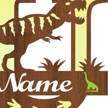 Intra απο ξύλο plywood 3mm-4mm πάχος – T Rex Monogram Capital Letter U Αρχείο Δίασταση 20x20 cm INTRAFABR-74812691 - Image 3