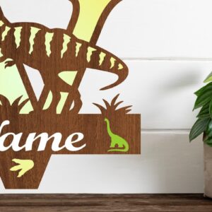 Intra απο ξύλο plywood 3mm-4mm πάχος – Μονόγραμμα T Rex κεφαλαίο γράμμα V αρχείο Δίασταση  20x20 cm INTRAFABR-74812705