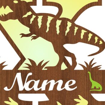 Intra απο ξύλο plywood 3mm-4mm πάχος – T Rex Μονόγραμμα κεφαλαίο γράμμα X Αρχείο Δίασταση  20x20 cm INTRAFABR-74812736 - Image 3