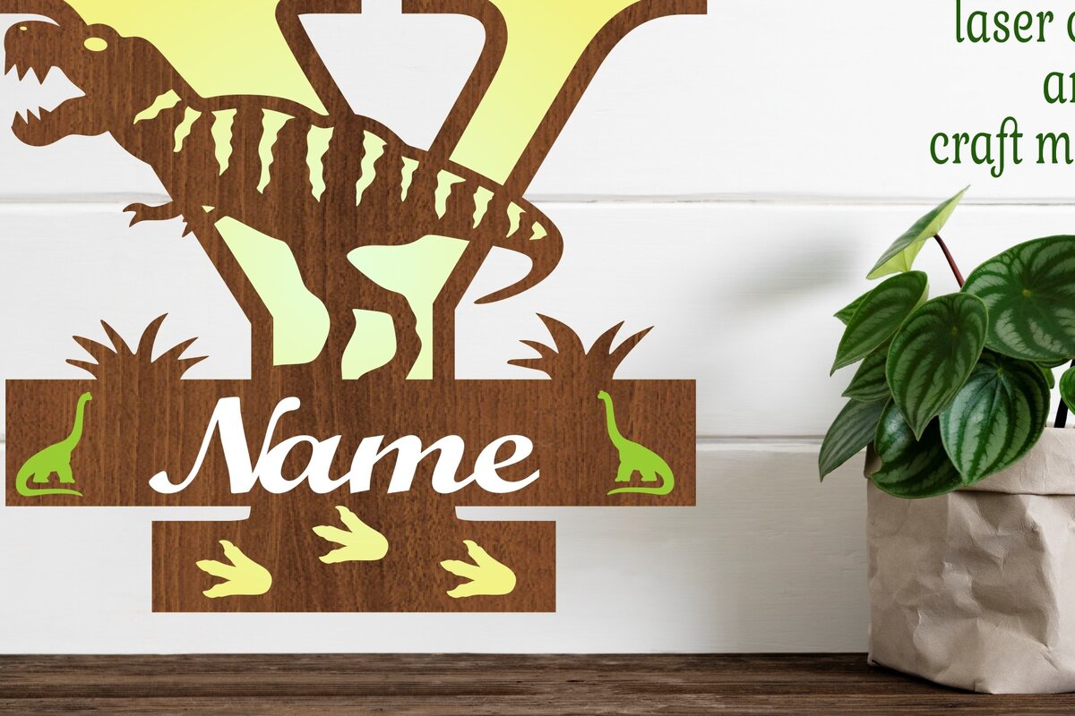 Intra απο ξύλο plywood 3mm-4mm πάχος – T Rex Μονόγραμμα κεφαλαίο γράμμα Y Αρχείο Δίασταση  20x20 cm INTRAFABR-74812748