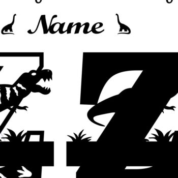 Intra απο ξύλο plywood 3mm-4mm πάχος – T Rex Μονόγραμμα με κεφαλαίο γράμμα Z Αρχείο Δίασταση  20x20 cm INTRAFABR-74812765 - Image 2