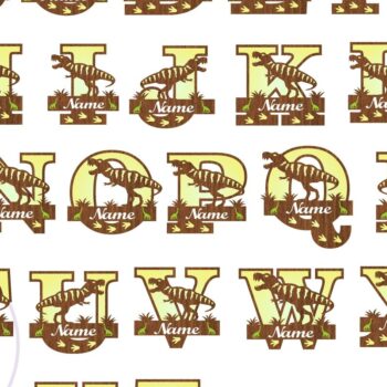 Intra απο ξύλο plywood 3mm-4mm πάχος – Σημάδια ονόματος δέσμης γραμμάτων μονογράμματος T Rex Δίασταση  20x20 cm INTRAFABR-74808762 - Image 5