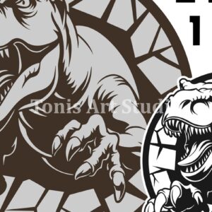 Intra απο ξύλο plywood 3mm-4mm πάχος – T-Rex Scratch, Dinosaur Clipart Δίασταση  20x20 cm INTRAFABR-116921085