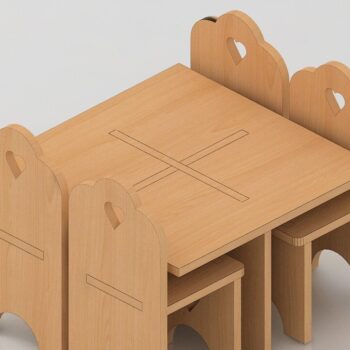 Intra απο ξύλο plywood 3mm-4mm πάχος – Σετ Έπιπλα Τραπεζικής Καρέκλας Αρχείο Glowforge Δίασταση  20x20 cm INTRAFABR-37056830 - Image 1