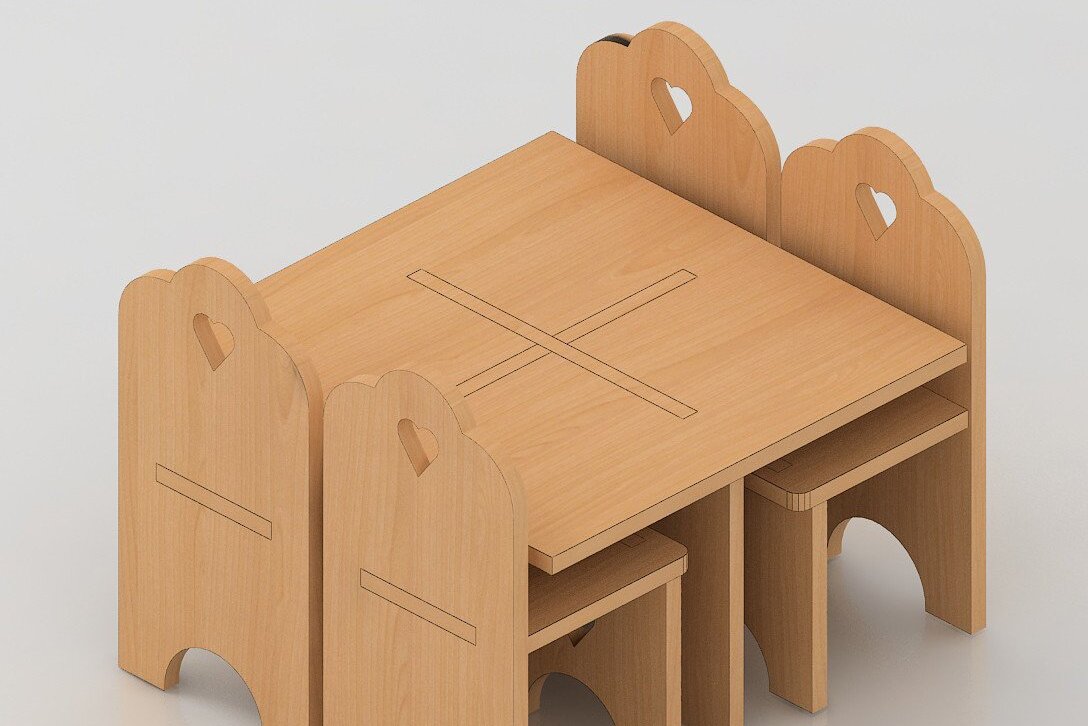 Intra απο ξύλο plywood 3mm-4mm πάχος – Σετ Έπιπλα Τραπεζικής Καρέκλας Αρχείο Glowforge Δίασταση  20x20 cm INTRAFABR-37056830