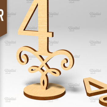 Intra απο ξύλο plywood 3mm-4mm πάχος – Πακέτο λέιζερ αριθμών πίνακα. Γάμος Δίασταση 20x20 cm INTRAFABR-87121780 - Image 6